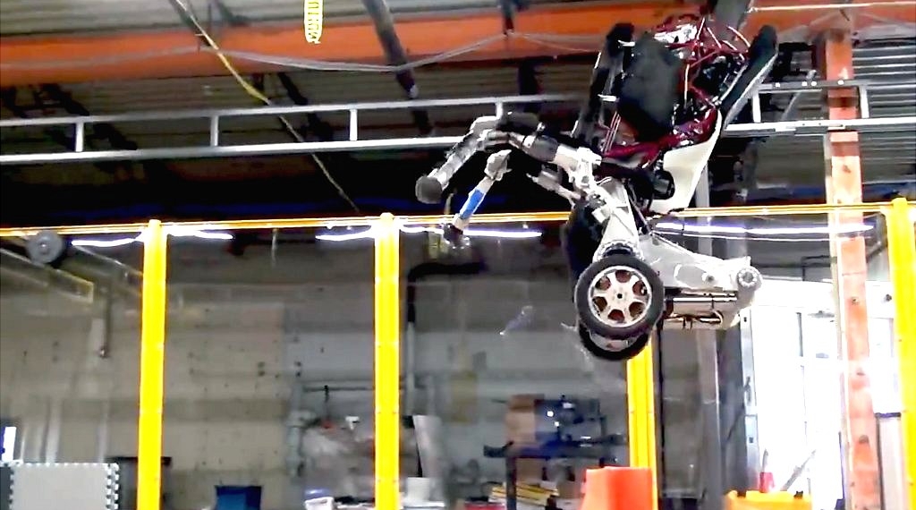 Google robot leaps and spins with leg-wheels