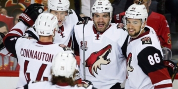 Dvorak scores twice as Coyotes blank Flames