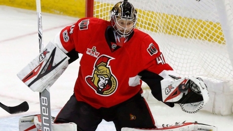Anderson earns shutout in 1st game back for Senators
