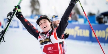 Marielle Thomspon races to the top of ski cross podium in Russia