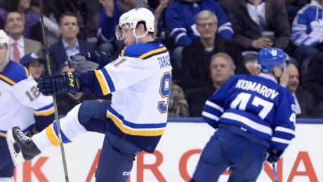 Leafs burned by Blues’ Tarasenko in OT