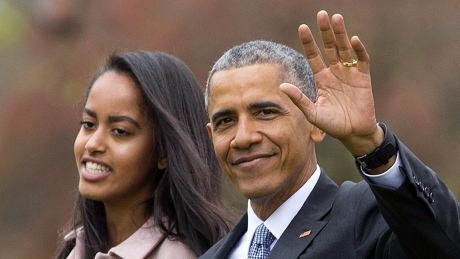 Broadway night out: Barack and Malia Obama check out The Price