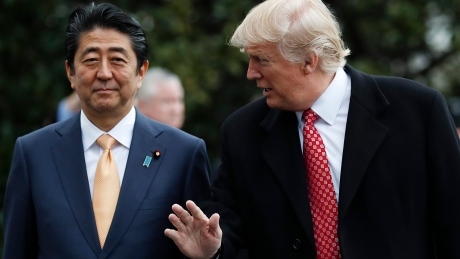 Trump pledges ‘even closer’ ties with Japan in meeting with PM Abe