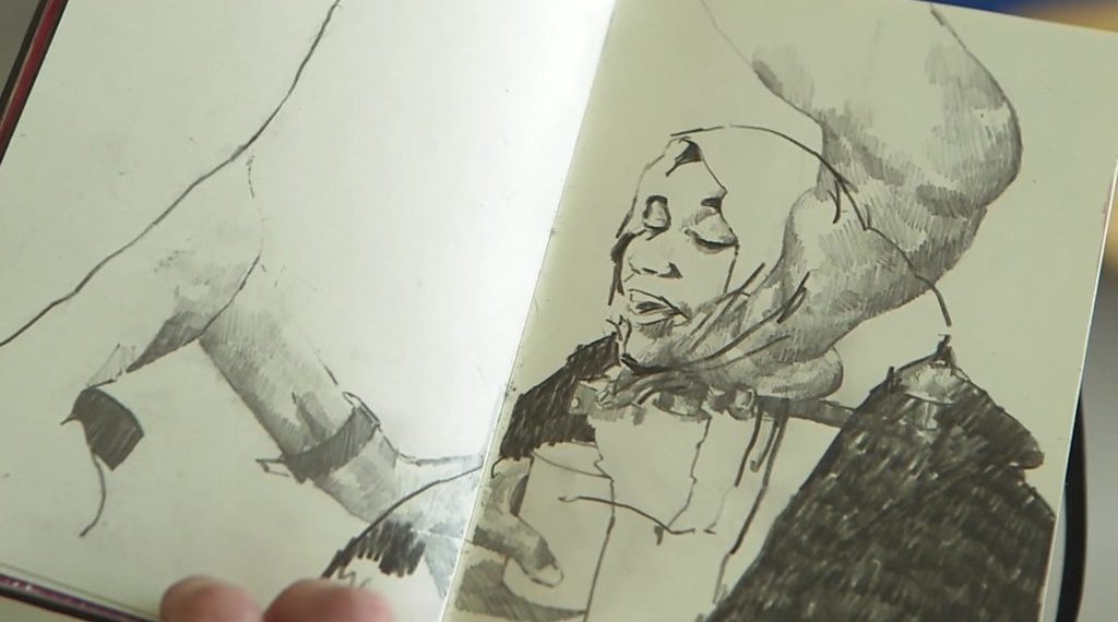Meet the artist who sketches refugees