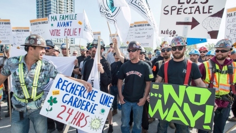 Quebec construction projects grind to a halt as workers stage general strike