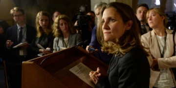 Chrystia Freeland says time has come for democracies to ‘use hard power where necessary’