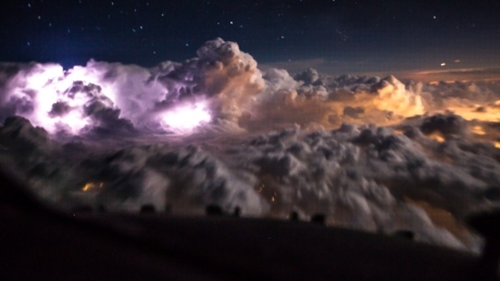 This is what an Alberta thunderstorm looks like from 40,000 feet