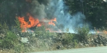 Highway 99 fully reopens near Squamish, B.C., after vehicle, trees burn