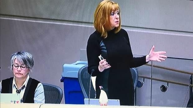 Coun. Diane Colley-Urquhart returns to council unexpectedly, places toy penguin on her desk