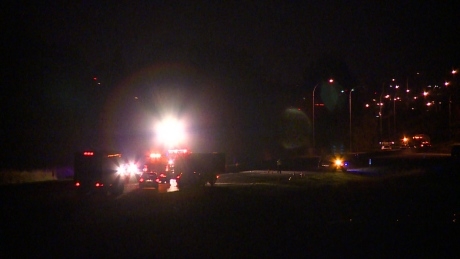 Overnight crash shuts down part of Highway 91 in Richmond, B.C.
