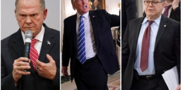 Trump’s selective outrage on harassment: Criticizes Franken, silent on Moore