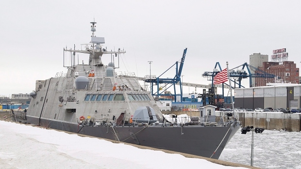 A U.S. Navy ship is trapped in Montreal until spring due to icy waters