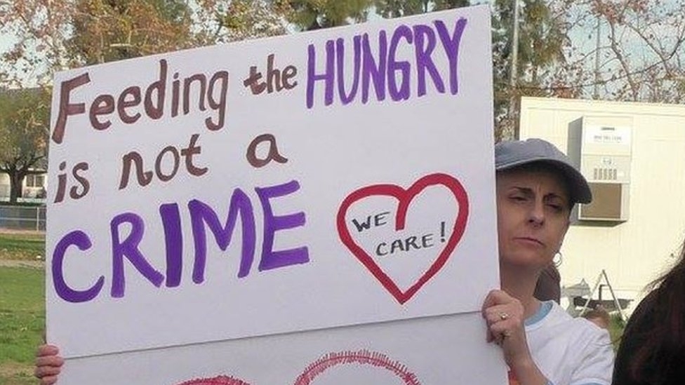 Nine charged for giving food to homeless in California