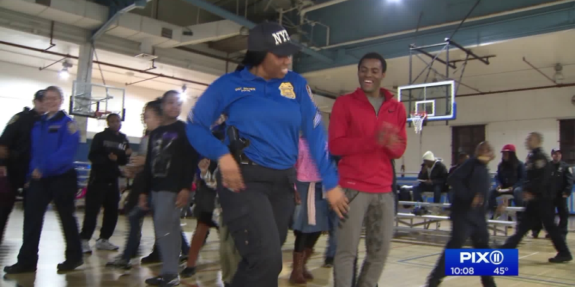 NYPD and community kids hold dance party