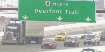 Multiple collisions force Deerfoot Trail traffic to slow to a crawl