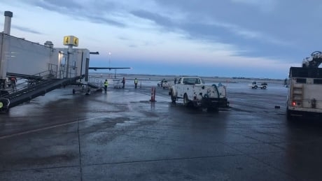 Delta plane preparing for Saskatoon flight slides off taxiway, no injuries