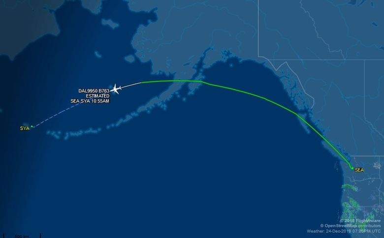 Delta flight from Beijing to Seattle lands on Alaskan island due to ‘potential engine issue’
