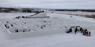 Massive Manitoba snow maze vying for world record