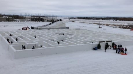 Massive Manitoba snow maze vying for world record