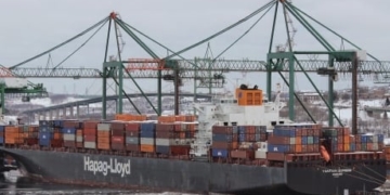 Crew being moved off container ship on fire headed for Halifax