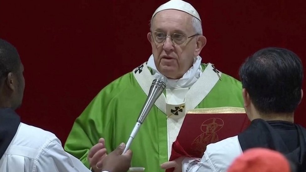Pope Francis compares child sex abuse to human sacrifice