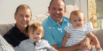 This English same-sex couple fathered twins who are half-siblings — and a Canadian surrogate helped them