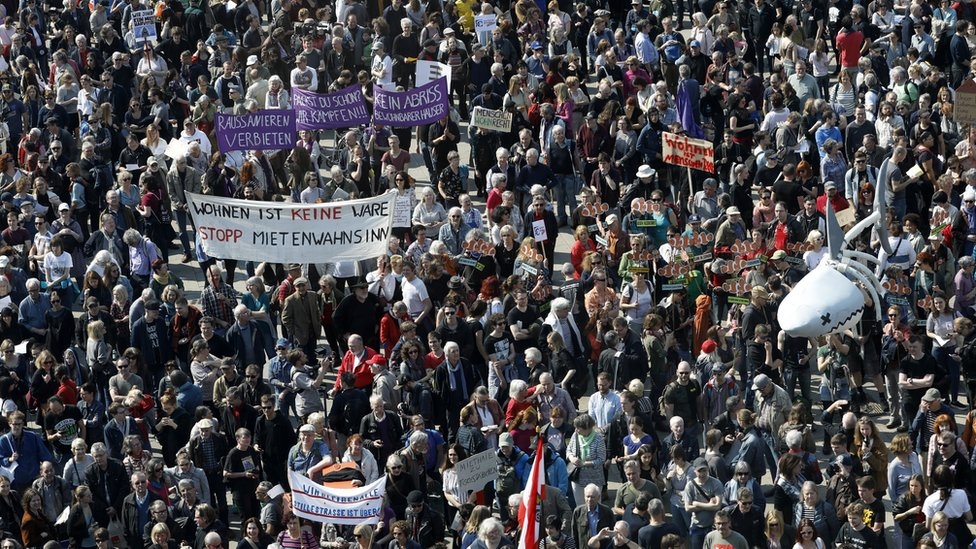 Berlin protests: Thousands gather for march against rising rent prices