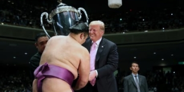 ‘A great day’ of golf, sumo and sushi in Japan for Trump