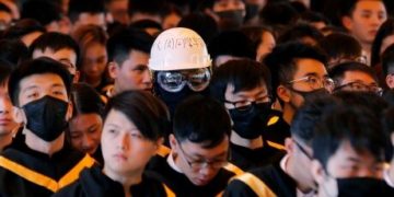 Hong Kong student who fell during weekend protests dies