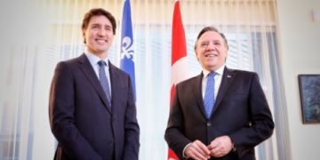Bill 21, free trade deal top agenda as Trudeau, Legault meet in Montreal