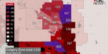 This map shows which areas of Calgary have been hit hardest by COVID-19 as of April 29