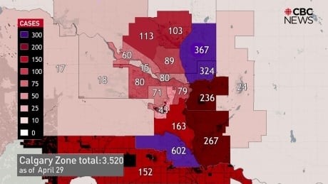This map shows which areas of Calgary have been hit hardest by COVID-19 as of April 29