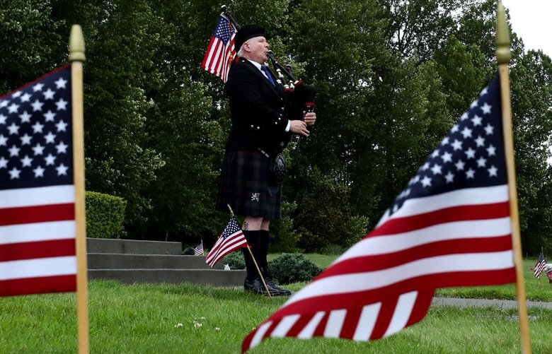 Bagpipes mark Memorial Day