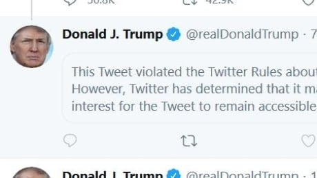 Trump tweet about Minneapolis protests slapped with Twitter warning