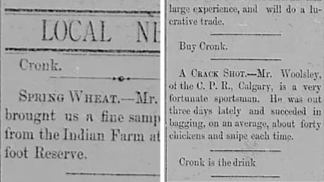 ‘Cronk is the drink’ old newspaper ads capture attention of Calgary researcher and twitterverse