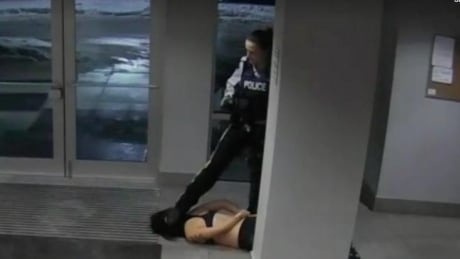 Surveillance video shows RCMP officer dragging student, stepping on her head after wellness check