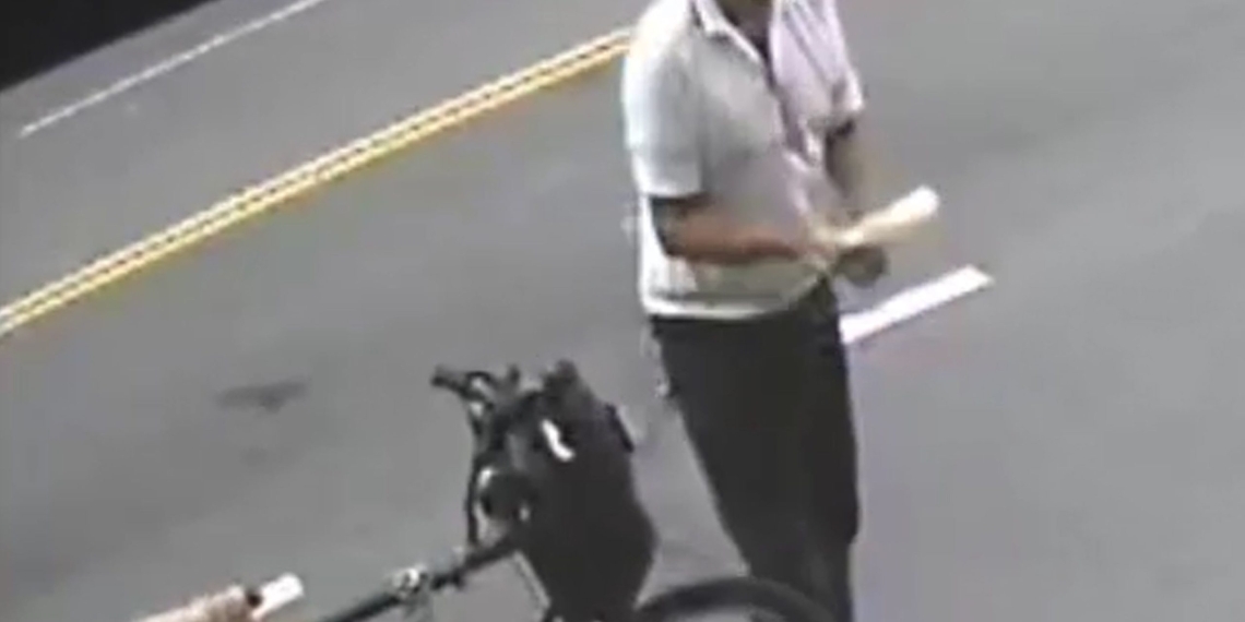 ‘This has never happened to me before’: Elderly man enjoying slice of pizza knocked out cold by crazed cyclist outside NYC eatery