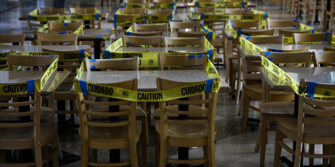 Stacked chairs a symbol of California reclosing amid virus