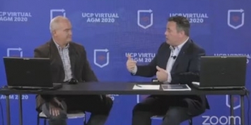 O’Toole and Kenney sit side-by-side for livestream without wearing masks