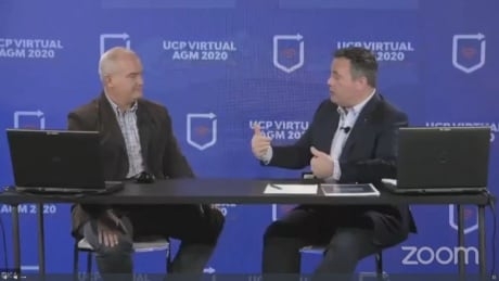 O’Toole and Kenney sit side-by-side for livestream without wearing masks