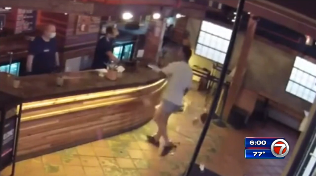 Angry customer damages restaurant