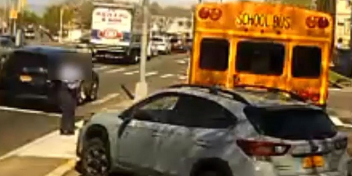 Outraged man runs over school bus driver in fit of road rage in Brooklyn