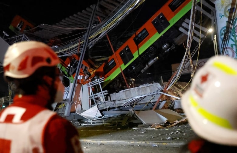 Mexico City metro overpass collapses onto road leaving at least 24 dead