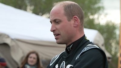 Prince William takes Extreme E car for test drive