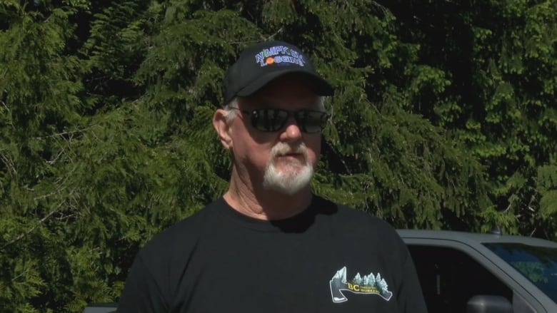 Forestry workers and supporters from across Vancouver Island rally to denounce Fairy Creek blockades