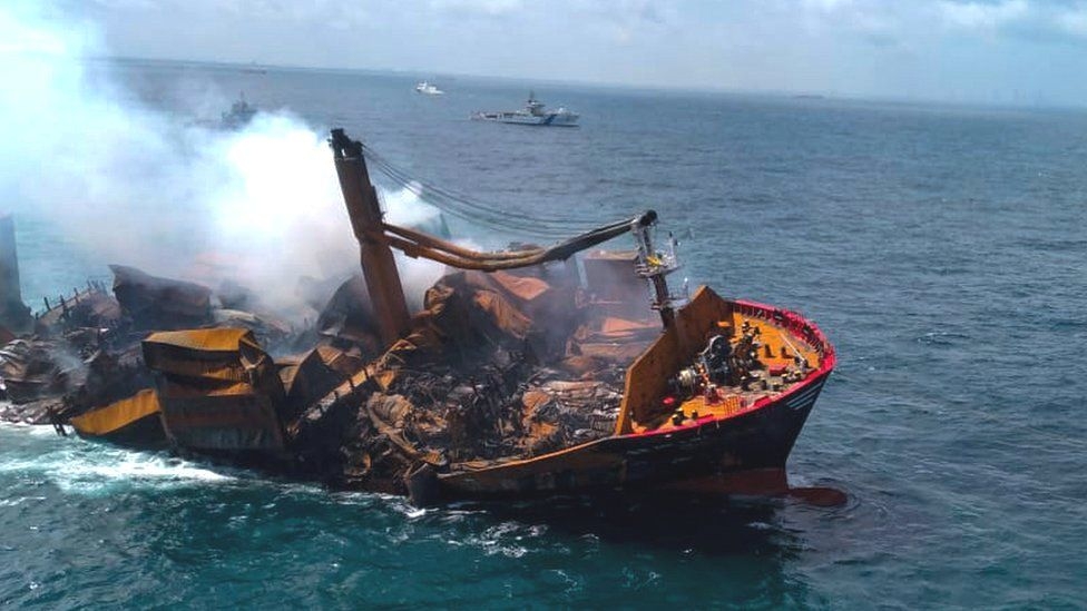 Cargo ship sinks off Sri Lanka amid fears of environmental disaster