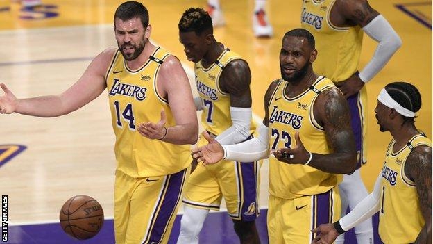 NBA play-off round-up: Reigning NBA champions the Los Angeles Lakers lose in play-offs