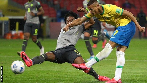 Brazil 2-0 Ecuador: Richarlison scores in World Cup qualifying win