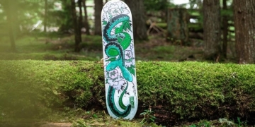 Indigenous artwork adorns custom skateboards being auctioned off to boost youth sports in First Nations