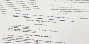 Key lines from the search warrant and receipt for Trump's Florida home